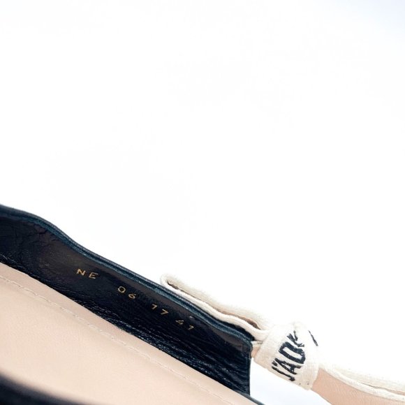 Dior J’Adior Two-Toned Leather White Ribbon Logo Slingback Ballerina Flats 41 - Picture 4 of 7